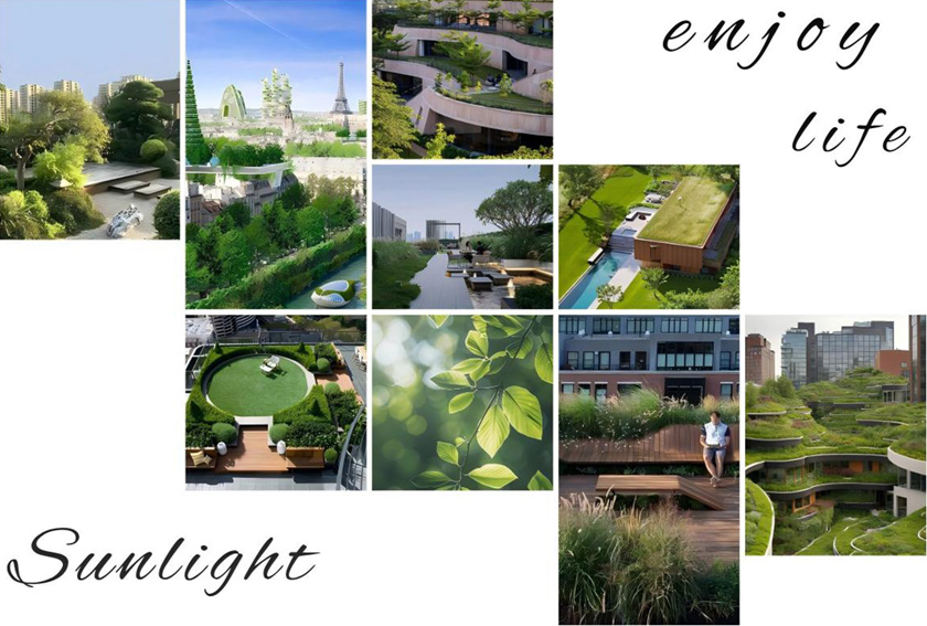 Energy-efficient building with integrated green roof trays Energy-efficient building with integrated green roof trays
